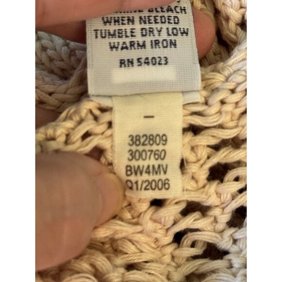 GAP Y2K Open Knit Cardigan Sweater Button Front Tie Waist
Cotton Beige Medium - Picture 9 of 10